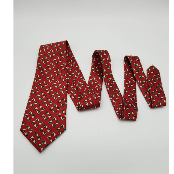 Man Road Mens Neck Tie Horse Head Red Green Polyester Handmade Equestrian - Picture 5 of 5